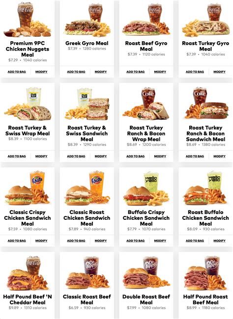 arby menu|arby's menu 2022 with prices.